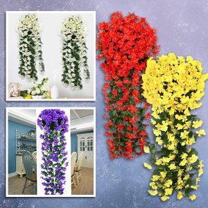 Realistické umělé závěsné květiny