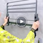Skládací koupelnová polička – bez vrtání – video