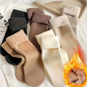 Sada 5 párů hřejivých zimních ponožek z měkkého fleecu