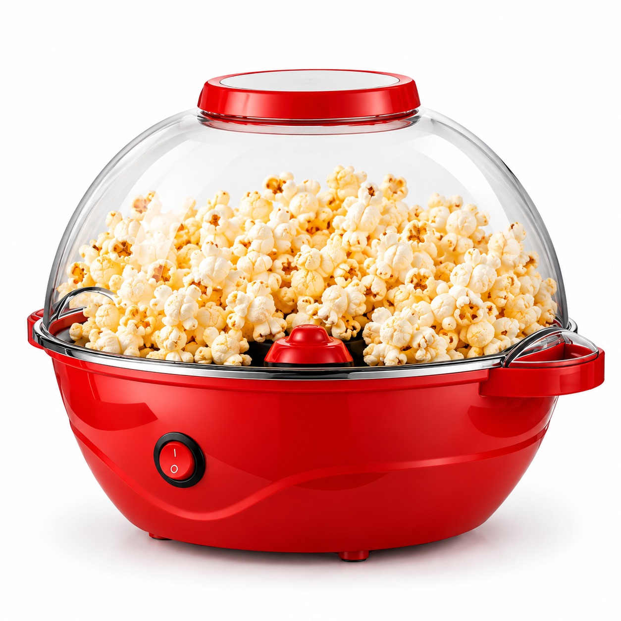 Praktický domácí popcornovač s otočnou servírovací mísou